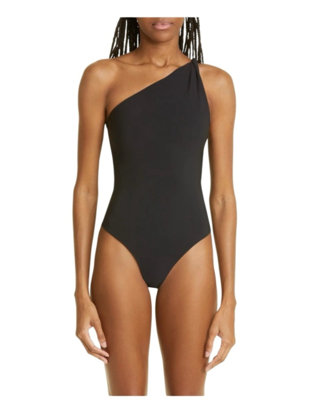 NWT Toteme Twist Strap One Shoulder Swimsuit One piece black sz xxs